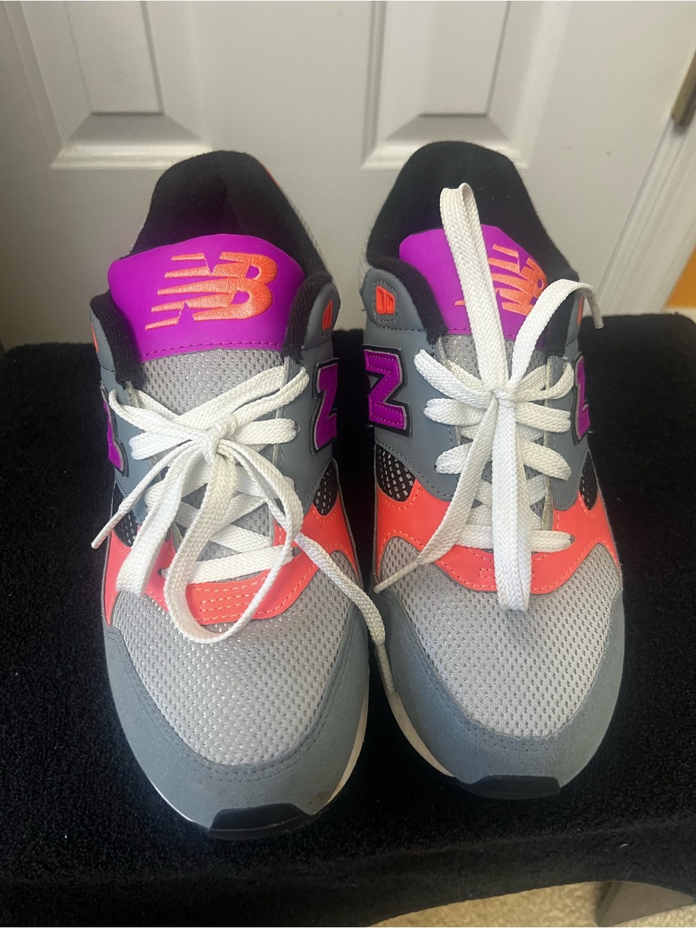 New Balance Gray Sneakers with Pink, Coral & Purple Accents